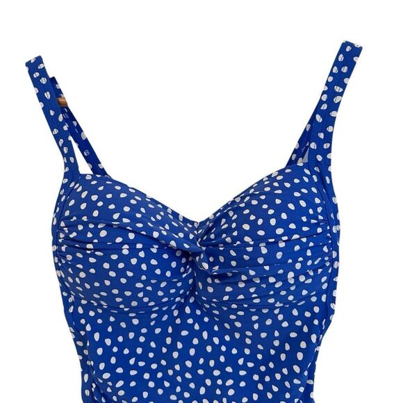 Nip Tuck Joanne Twist Front Design Tummy Control Blue, What Polka Dot Swimsuit - Picture 3 of 8
